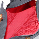 Christian Dior Canage Hand Bag Nylon Black Gold Auth bs29101-17