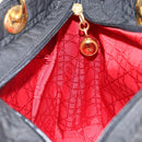 Christian Dior Canage Hand Bag Nylon Black Gold Auth bs29101-18