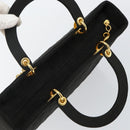 Christian Dior Canage Hand Bag Nylon Black Gold Auth bs29101-6