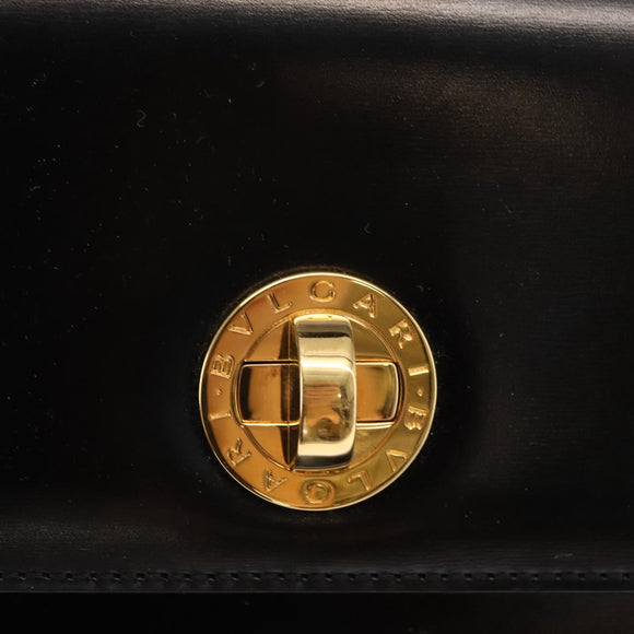 BVLGARI Handtas Leer 2way Goud Zwart Auth bs29102