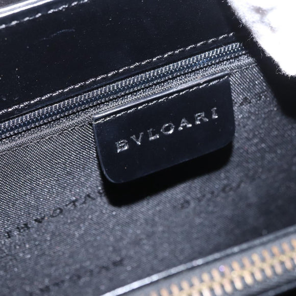 BVLGARI Handtas Leer 2way Goud Zwart Auth bs29102