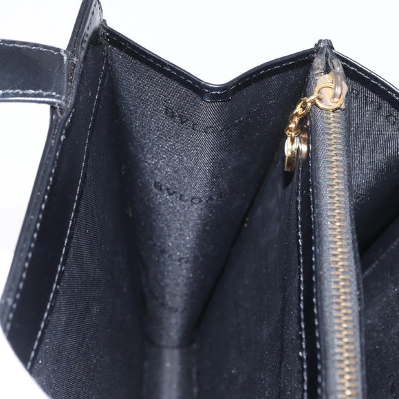 BVLGARI Handtas Leer 2way Goud Zwart Auth bs29102