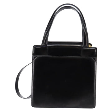 BVLGARI Hand Bag Leather 2way Gold Black Auth bs29102 - 0