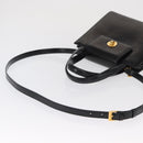 BVLGARI Handtas Leer 2way Goud Zwart Auth bs29102-9