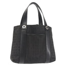 BVLGARI Logo Mania Hand Bag Canvas Black Silver Auth bs29103-1