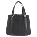BVLGARI Logo Mania Hand Bag Canvas Black Silver Auth bs29103-2