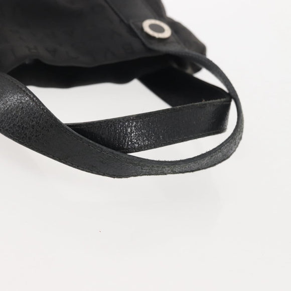 BVLGARI Logo Mania Hand Bag Canvas Black Silver Auth bs29103