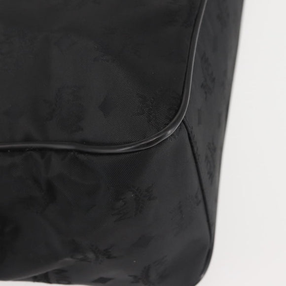 MCM Logogram Vicetos Chain Tote Bag PVC Black Gold Auth bs29106