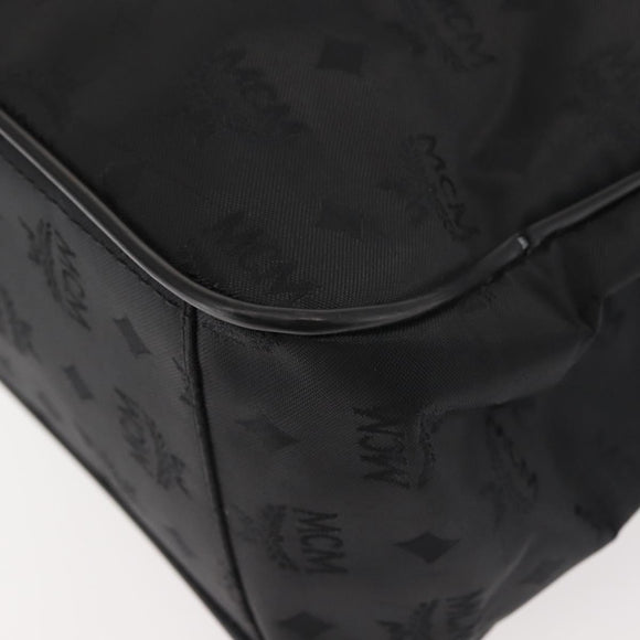 MCM Logogram Vicetos Chain Tote Bag PVC Black Gold Auth bs29106