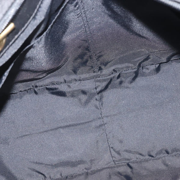 MCM Logogram Vicetos Chain Tote Bag PVC Black Gold Auth bs29106