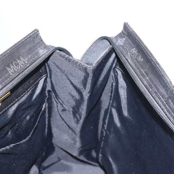 MCM Logogram Vicetos Chain Tote Bag PVC Black Gold Auth bs29106