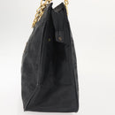 MCM Logogram Vicetos Chain Tote Bag PVC Black Gold Auth bs29106-4