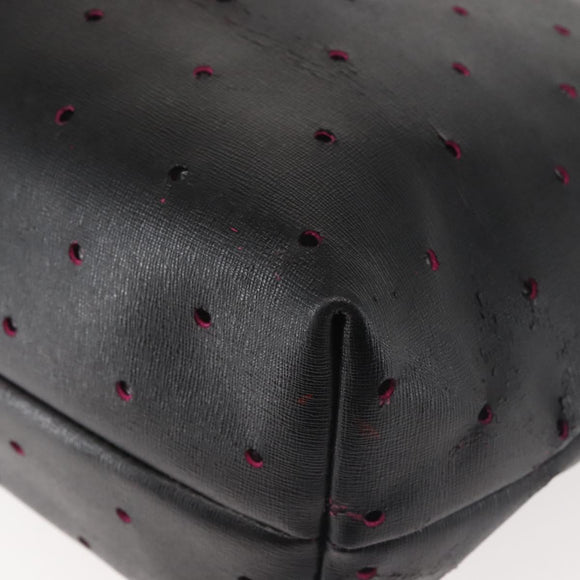 FENDI Tote Bag Leather Black Gold Auth bs29107