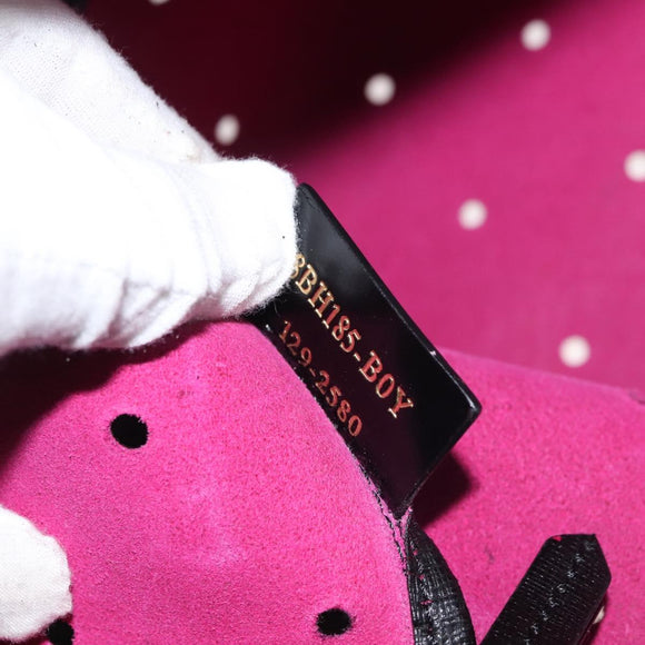 FENDI Tote Bag Leather Black Gold Auth bs29107