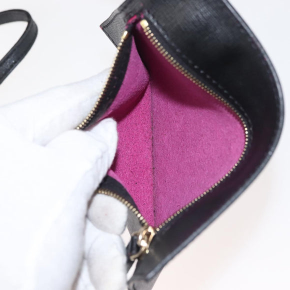 FENDI Tote Bag Leather Black Gold Auth bs29107