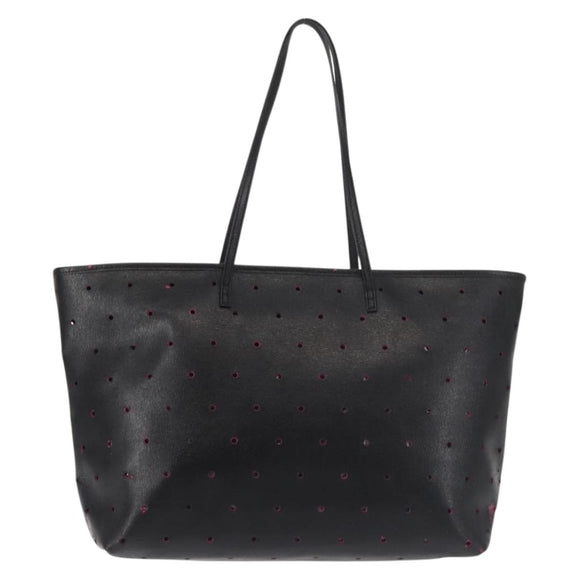 FENDI Tote Bag Leather Black Gold Auth bs29107