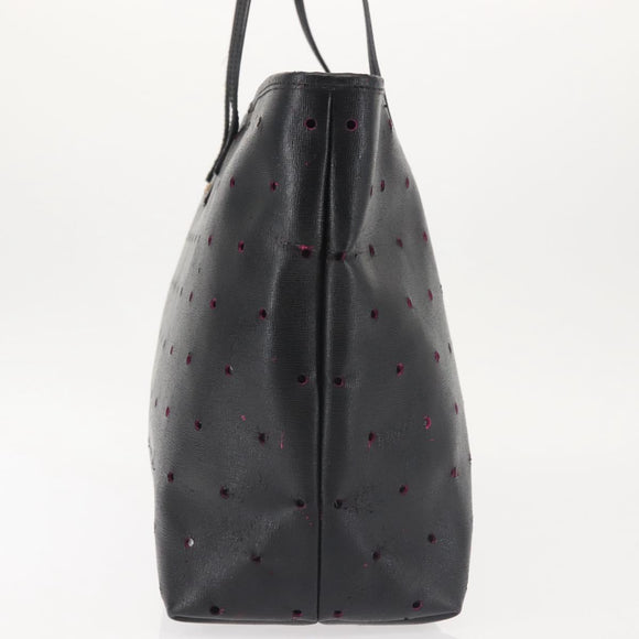 FENDI Tote Bag Leather Black Gold Auth bs29107