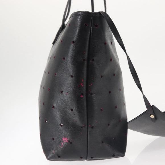 FENDI Tote Bag Leather Black Gold Auth bs29107