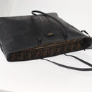 FENDI Tote Bag Leather Black Gold Auth bs29107-6