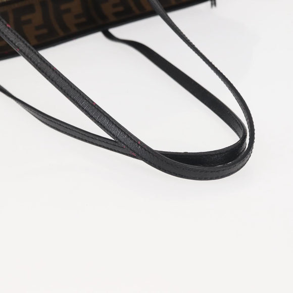 FENDI Tote Bag Leather Black Gold Auth bs29107