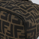 FENDI Zucca Canvas Mamma Baguette Shoulder Bag Black Brown Auth bs29108-9
