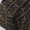 FENDI Zucca Canvas Mamma Baguette Shoulder Bag Black Brown Auth bs29108-14