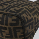 FENDI Zucca Canvas Mamma Baguette Shoulder Bag Black Brown Auth bs29108-15