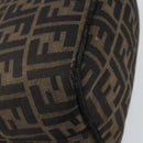 FENDI Zucca Canvas Mamma Baguette Shoulder Bag Black Brown Auth bs29108-16