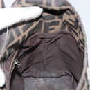 FENDI Zucca Canvas Mamma Baguette Shoulder Bag Black Brown Auth bs29108-20