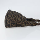 FENDI Zucca Canvas Mamma Baguette Shoulder Bag Black Brown Auth bs29108-3