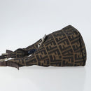 FENDI Zucca Canvas Mamma Baguette Shoulder Bag Black Brown Auth bs29108-4
