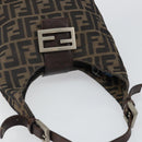 FENDI Zucca Canvas Mamma Baguette Shoulder Bag Black Brown Auth bs29108-6