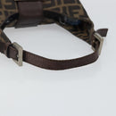 FENDI Zucca Canvas Mamma Baguette Shoulder Bag Black Brown Auth bs29108-7