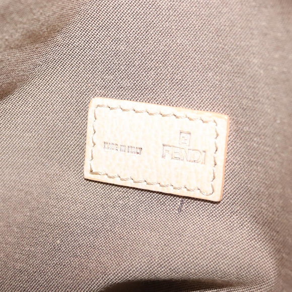 FENDI Zucca Canvas Hand Bag Beige Auth bs29109