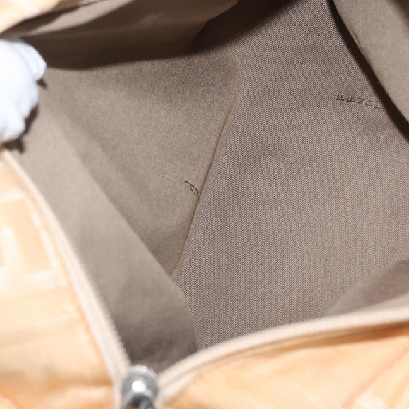 FENDI Zucca Canvas Hand Bag Beige Auth bs29109