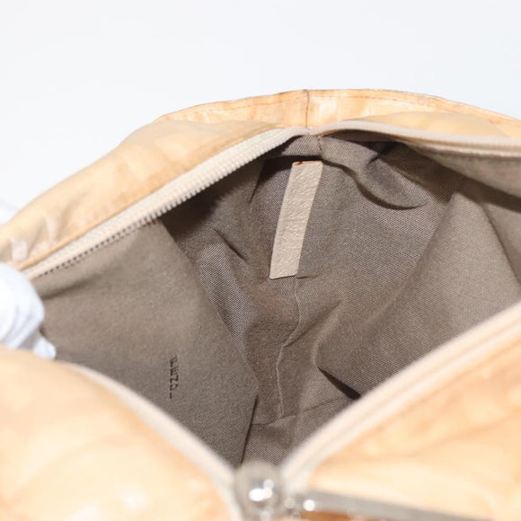 FENDI Zucca Canvas Hand Bag Beige Auth bs29109
