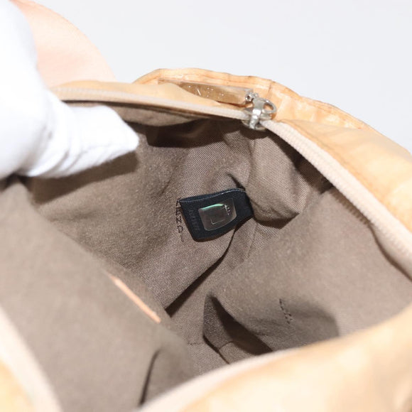 FENDI Zucca Canvas Hand Bag Beige Auth bs29109