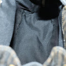 FENDI Pecan Canvas Backpack Brown Black gold Auth bs29110-20