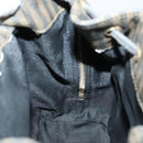 FENDI Pecan Canvas Backpack Brown Black gold Auth bs29110-21