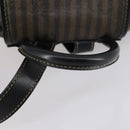 FENDI Pecan Canvas Backpack Brown Black gold Auth bs29110-7