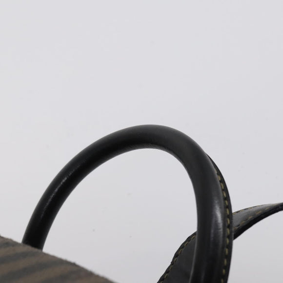 FENDI Pecan Canvas Backpack Brown Black gold Auth bs29110