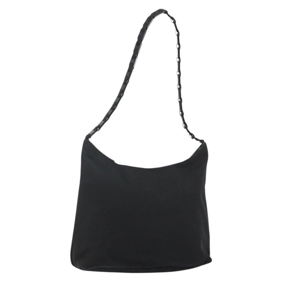 Salvatore Ferragamo Shoulder Bag Canvas Black Auth bs29112