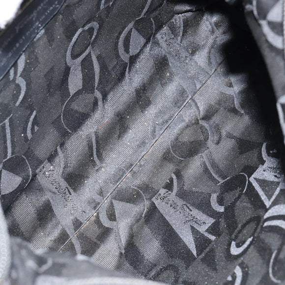 Salvatore Ferragamo Shoulder Bag Canvas Black Auth bs29112