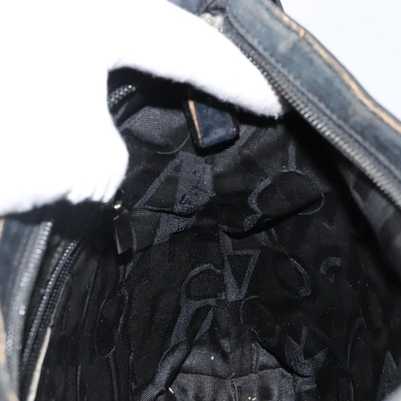 Salvatore Ferragamo Shoulder Bag Canvas Black Auth bs29112