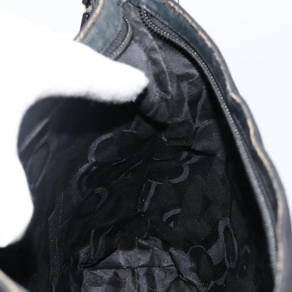 Salvatore Ferragamo Shoulder Bag Canvas Black Auth bs29112