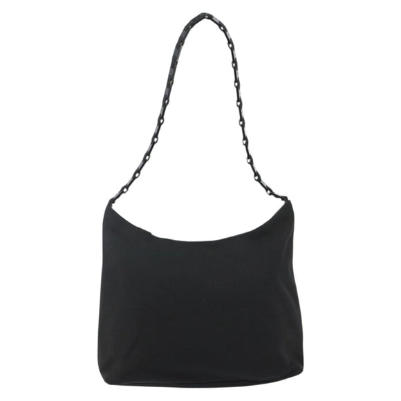 Salvatore Ferragamo Shoulder Bag Canvas Black Auth bs29112