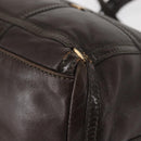 Salvatore Ferragamo Chain Vala Shoulder Bag Leather Brown Gold Auth bs29113-18