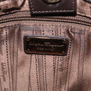 Salvatore Ferragamo Chain Vala Shoulder Bag Leather Brown Gold Auth bs29113-20