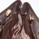 Salvatore Ferragamo Chain Vala Shoulder Bag Leather Brown Gold Auth bs29113-21