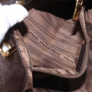 Salvatore Ferragamo Chain Vala Shoulder Bag Leather Brown Gold Auth bs29113-23